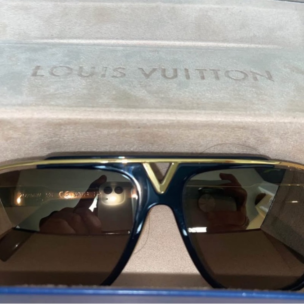 Louis Vuitton Gold and Black Sunglasses